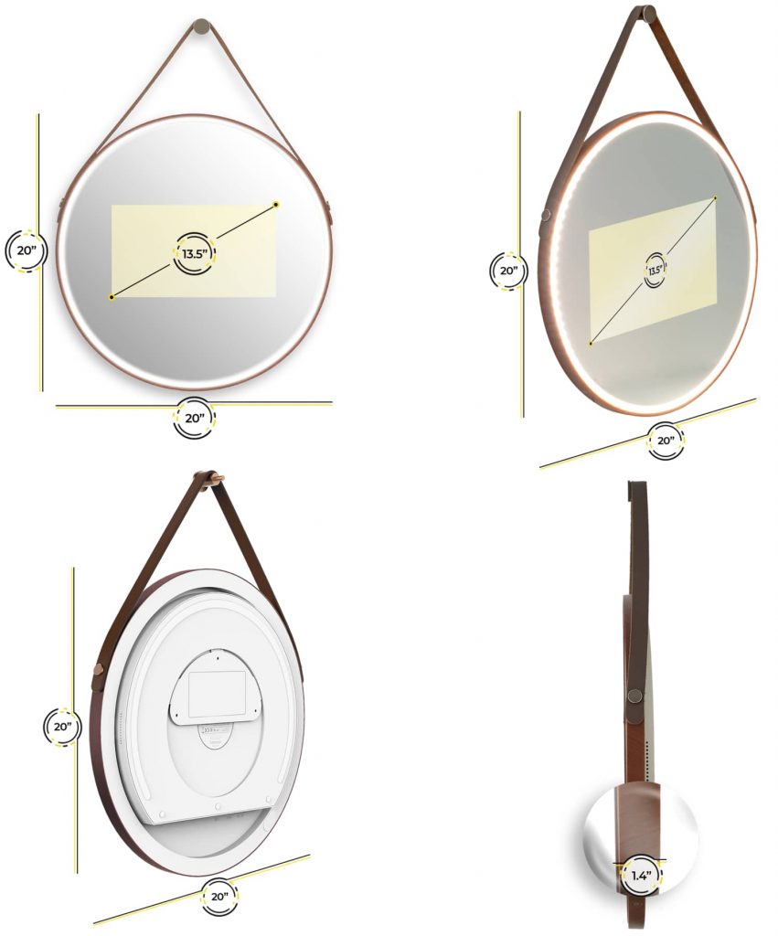 Measurements lighted smart mirror 2